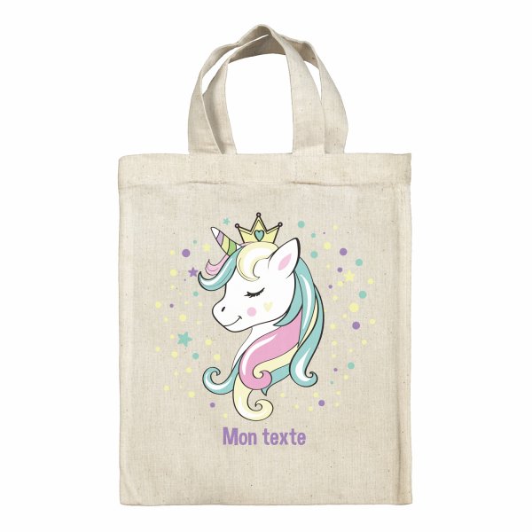 Personalized lunch box tote bag - Princess unicorn