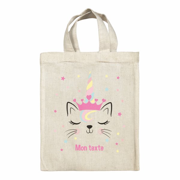 Personalized lunch box tote bag - Unicorn cat