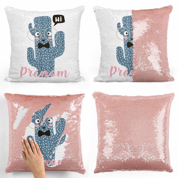 Personalized magic sequin cushion - Cactus