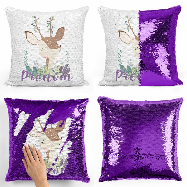 Personalized magic sequin cushion - Fawn