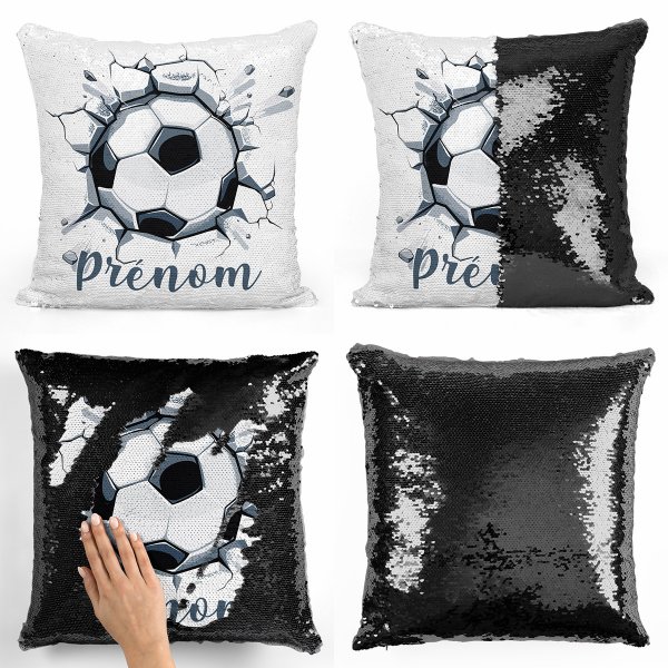 Personalized magic sequin cushion - Football