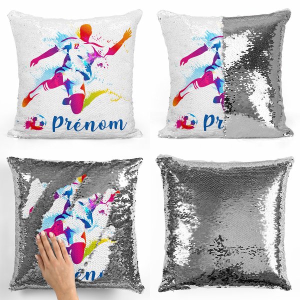 Personalized magic sequin cushion - Footballer