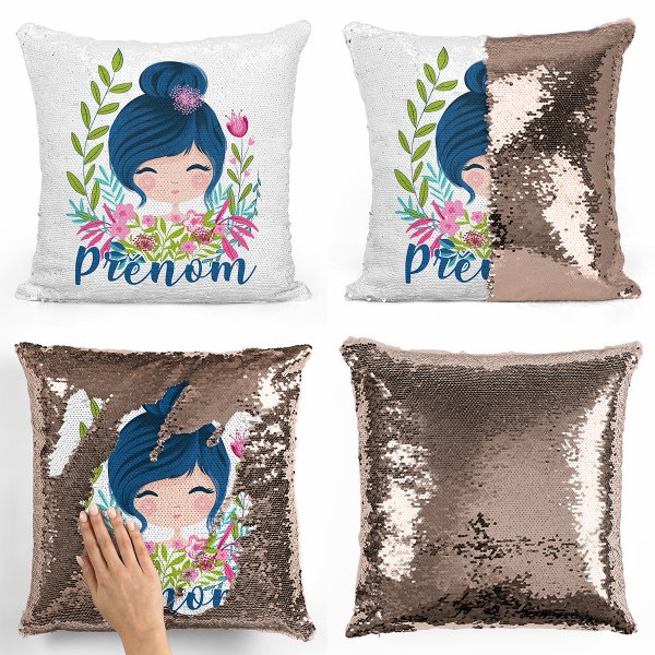 Personalized magic sequin cushion - Girl