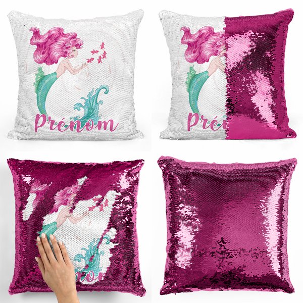 Personalized magic sequin cushion - Ocean mermaid