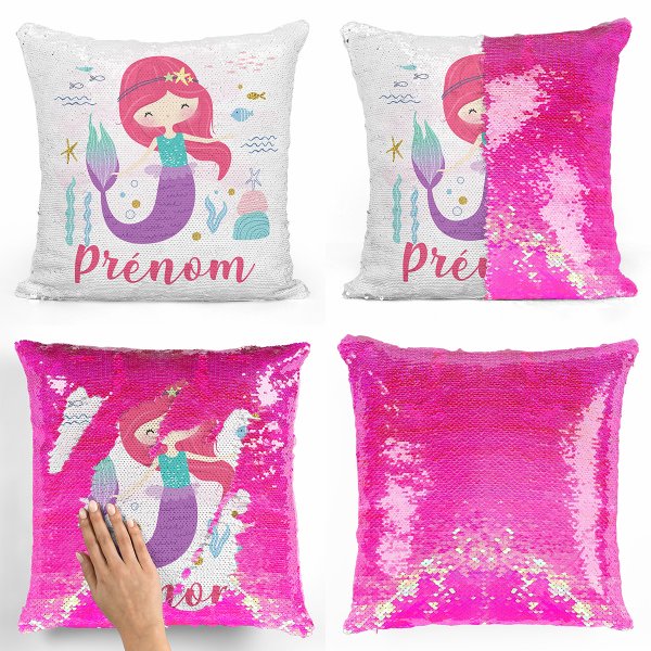 Personalized magic sequin cushion - Ocean mermaid