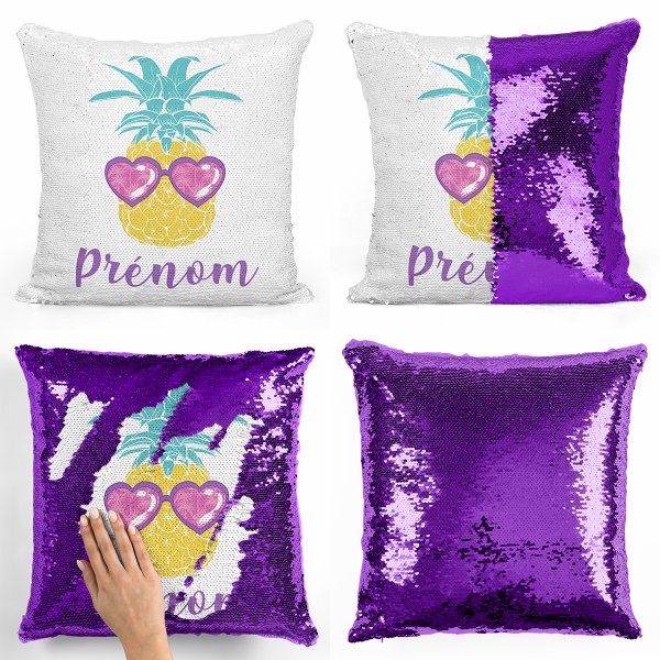 Personalized magic sequin cushion - Pineapple